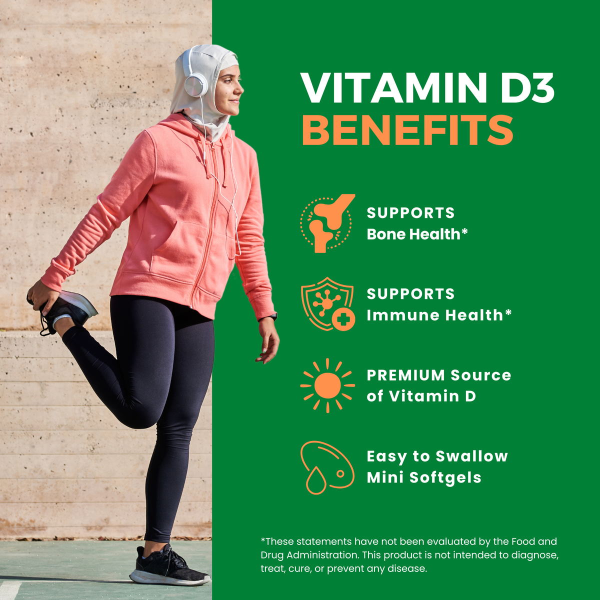 Halal Vitamin D3 5000 IU Softgels (3Pack)
