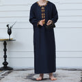 Boys Embroidered Thobe with Gold Trim(MKB017)