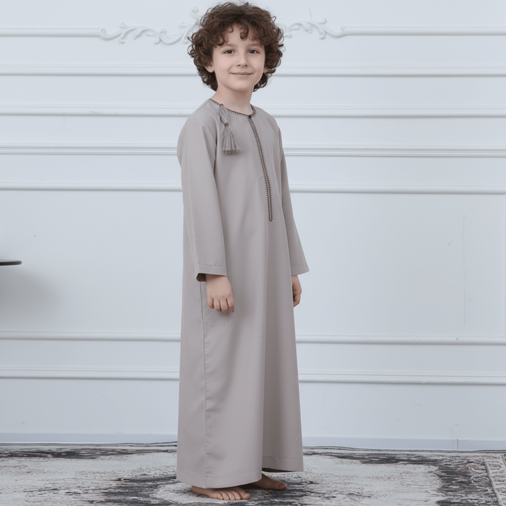 Boys Embroidered Thobe with Tassel Detail(MKB016)