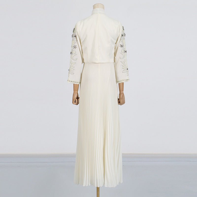 Crystal Embellished Jacket & Pleated Inner Dress Set (MS305)