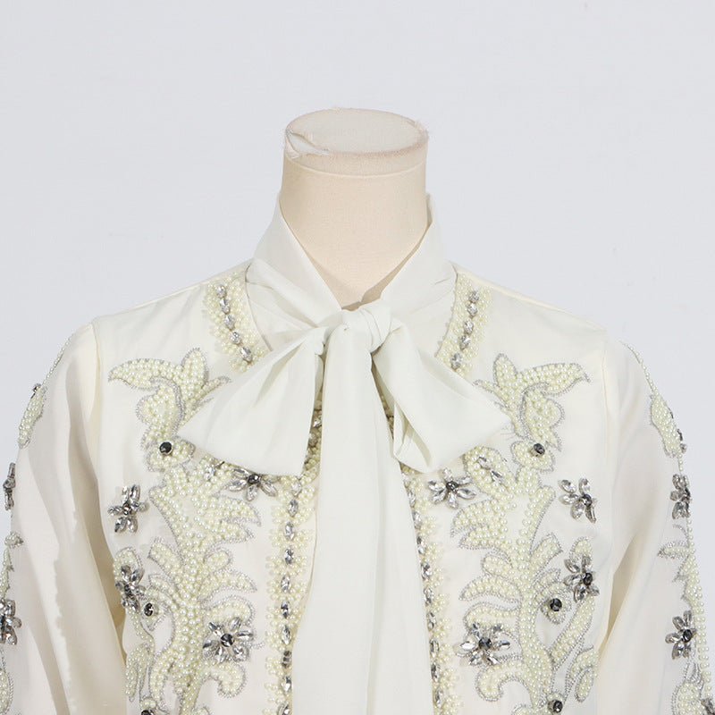 Crystal Embellished Jacket & Pleated Inner Dress Set (MS305)