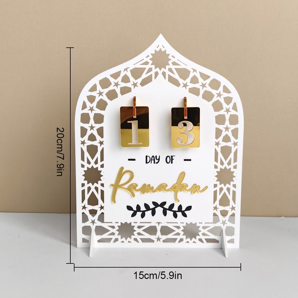 Festive Home Craft Ornament Ramadan Countdown Acrylic Tabletop Decor (MAC403)