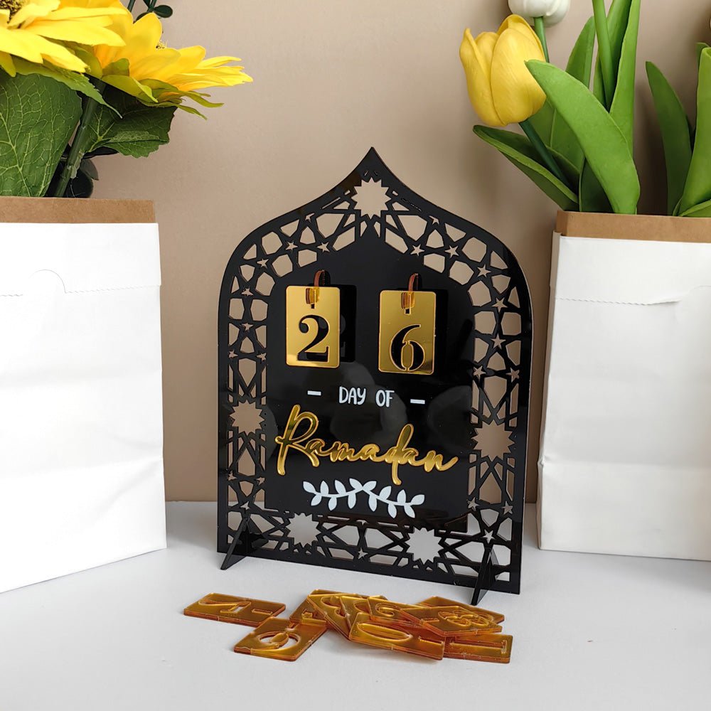 Festive Home Craft Ornament Ramadan Countdown Acrylic Tabletop Decor (MAC403)