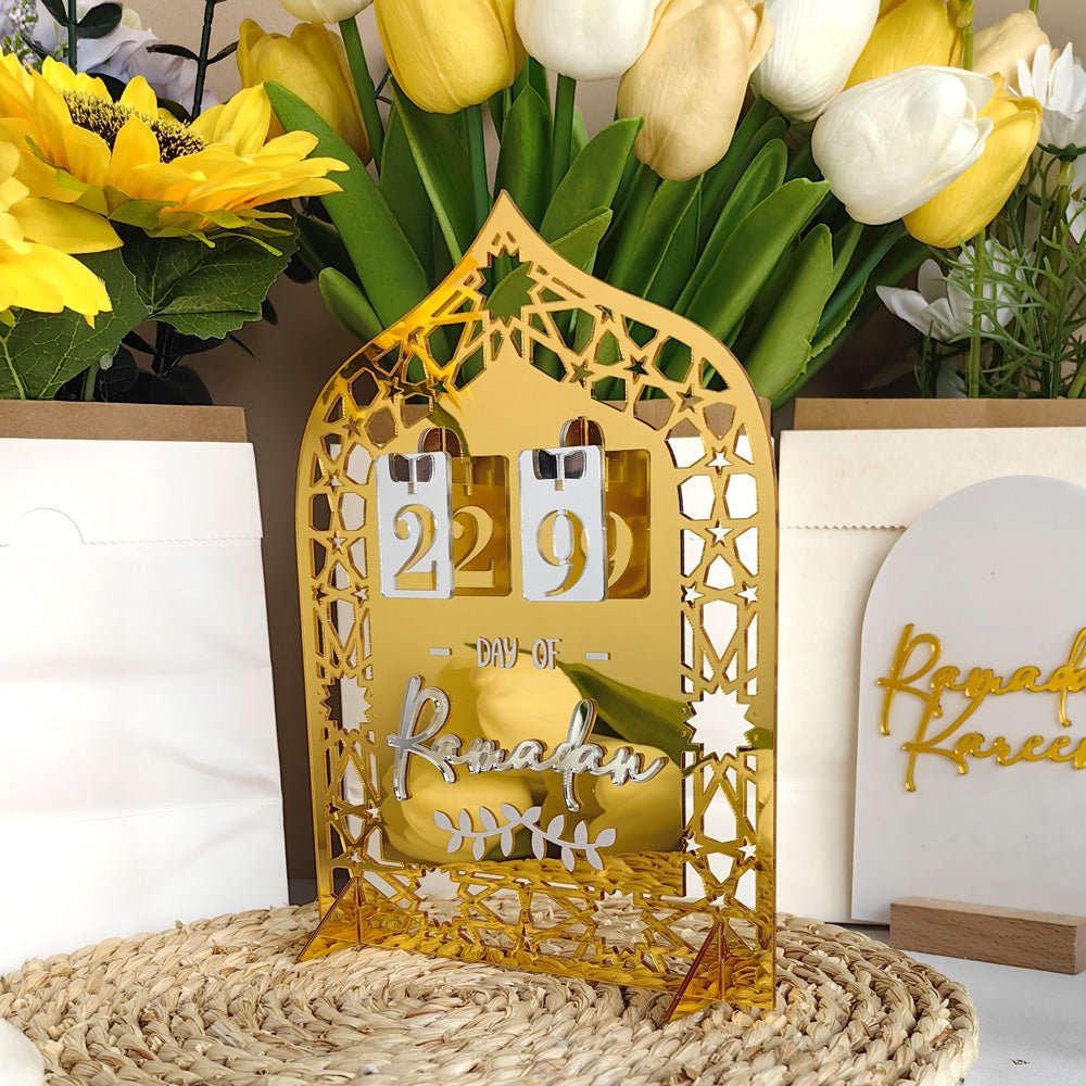Festive Home Craft Ornament Ramadan Countdown Acrylic Tabletop Decor (MAC403)