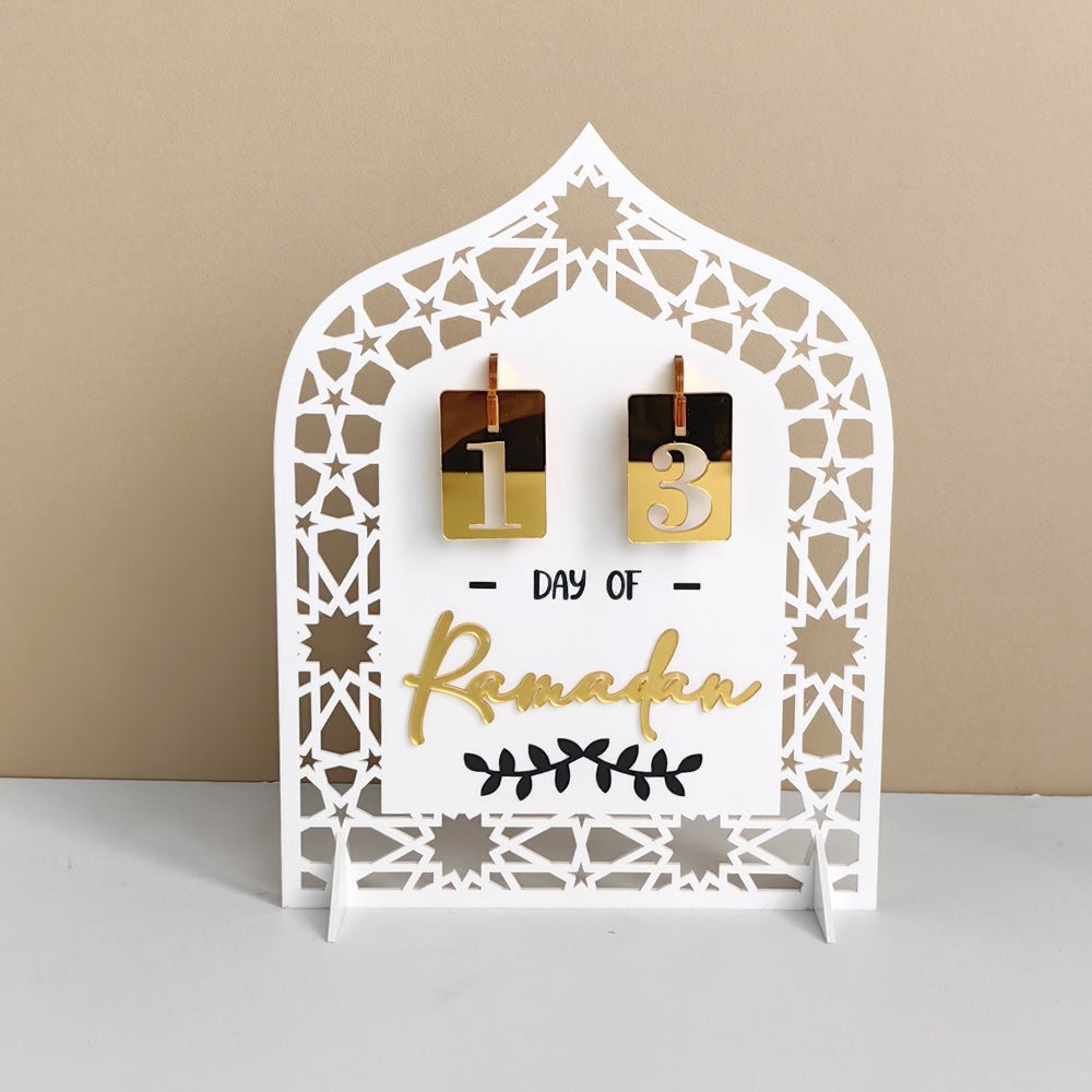 Festive Home Craft Ornament Ramadan Countdown Acrylic Tabletop Decor (MAC403)
