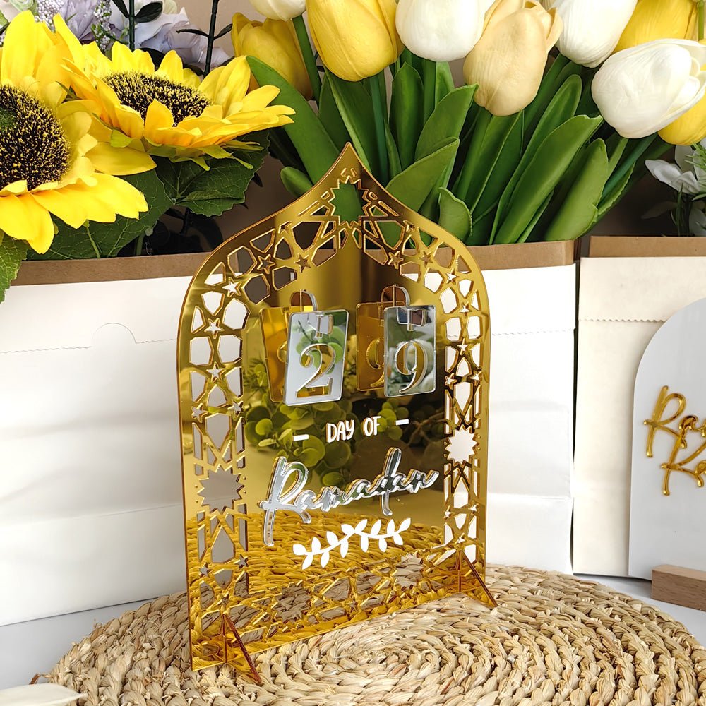 Festive Home Craft Ornament Ramadan Countdown Acrylic Tabletop Decor (MAC403)
