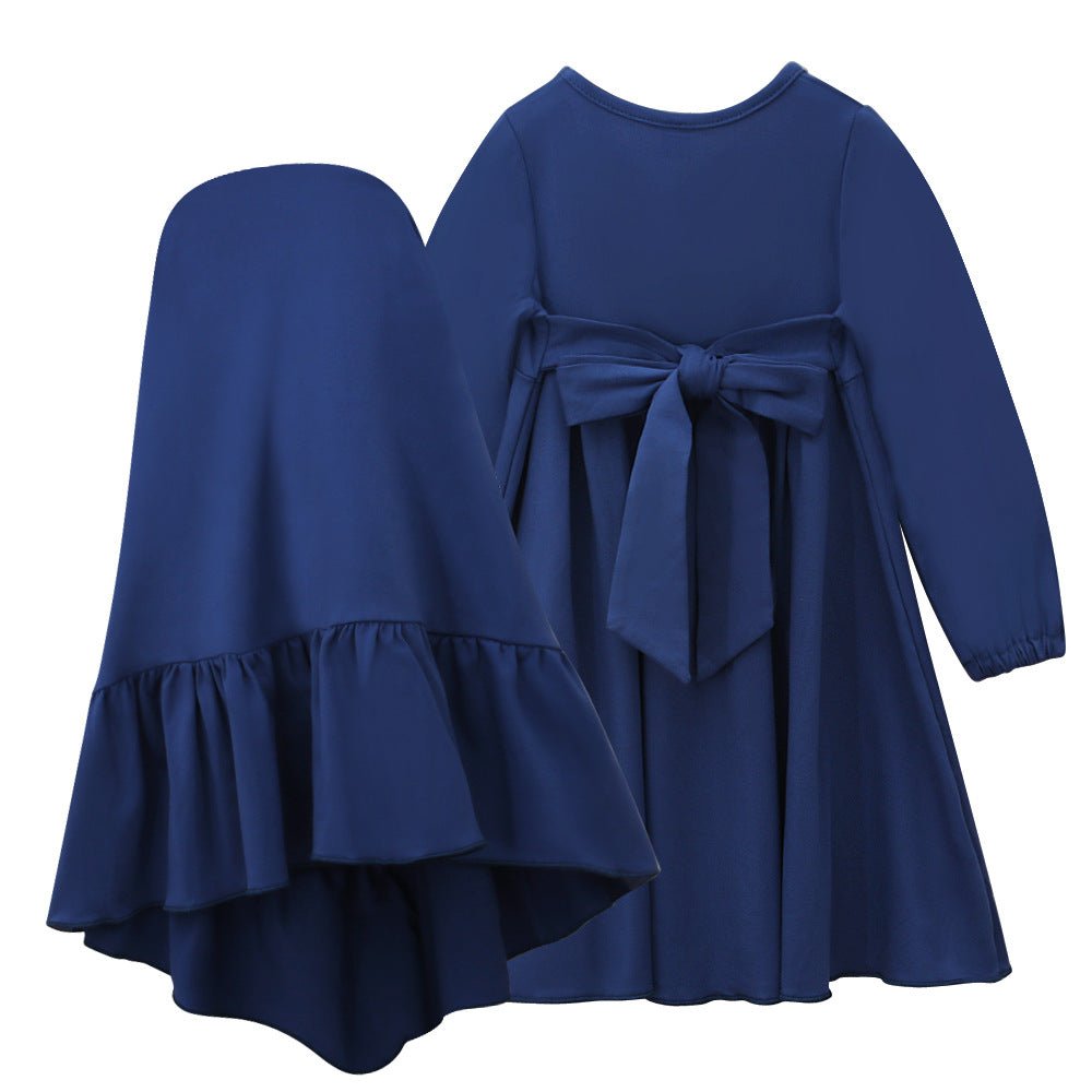 Girls Navy Dress & Hijab Set(MKG024)