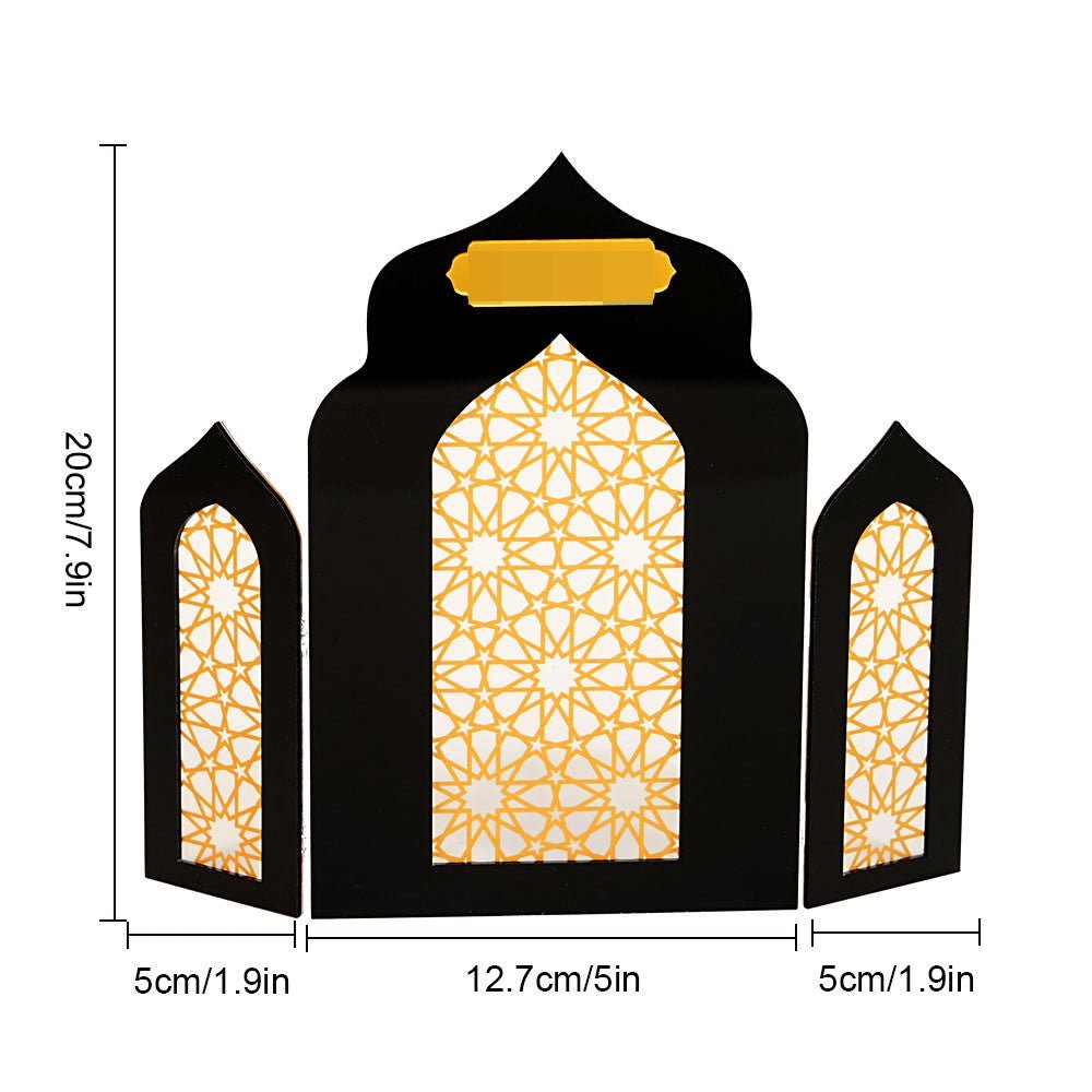 Islamic Acrylic Folding Screen Hollow Pattern Desktop Decor (MAC402)