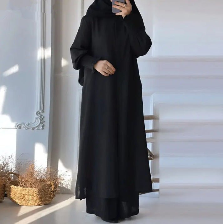 Long Sleeve Shirt with Loose Long Pants 2-Piece Set (MOA074)