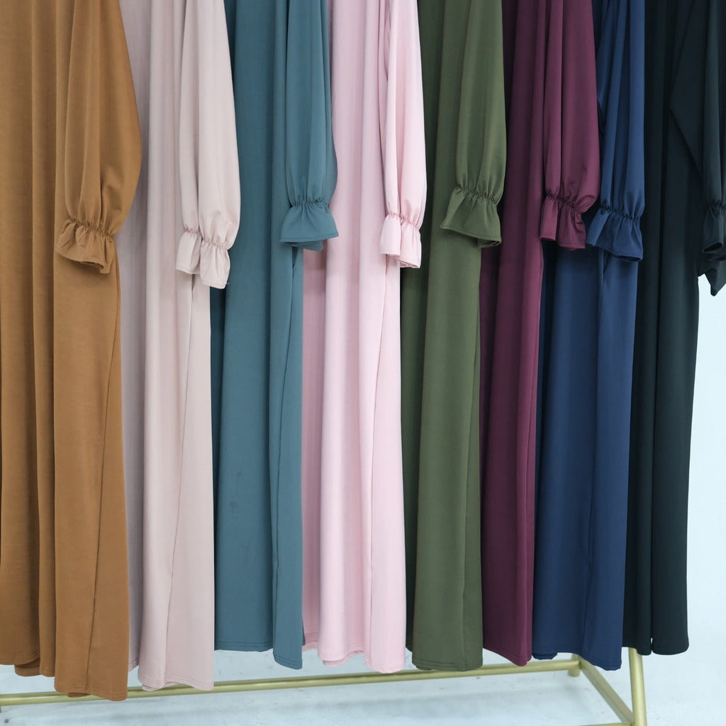 Modest Casual Hooded Abaya Collection | Tone Robes with Bubble Sleeves (MJ021)