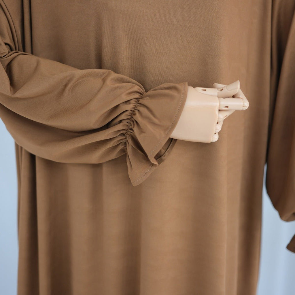 Modest Casual Hooded Abaya Collection | Tone Robes with Bubble Sleeves (MJ021)