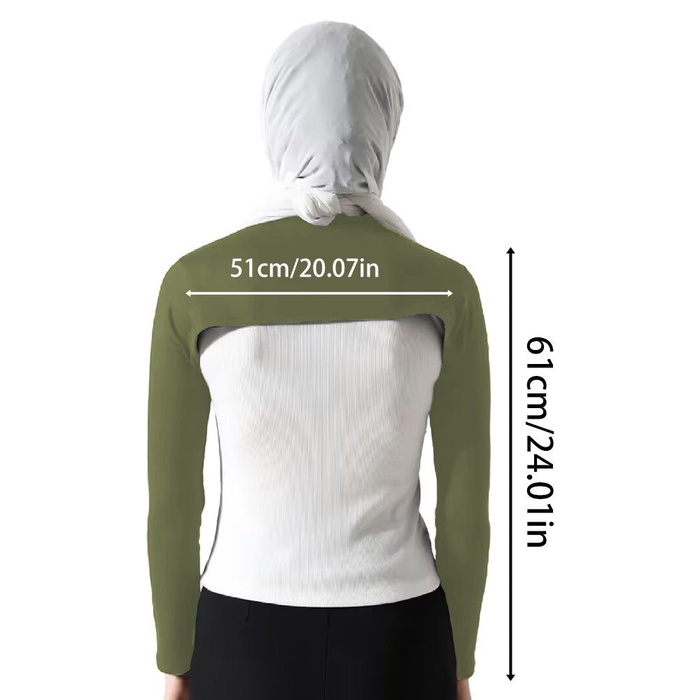 Modest Shoulder-Cover Base Layer Versatile Sleeveless Inner Top with Attached Sleeves | One Size (MAC409)