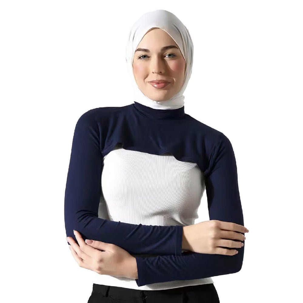 Modest Shoulder-Cover Base Layer Versatile Sleeveless Inner Top with Attached Sleeves | One Size (MAC409)