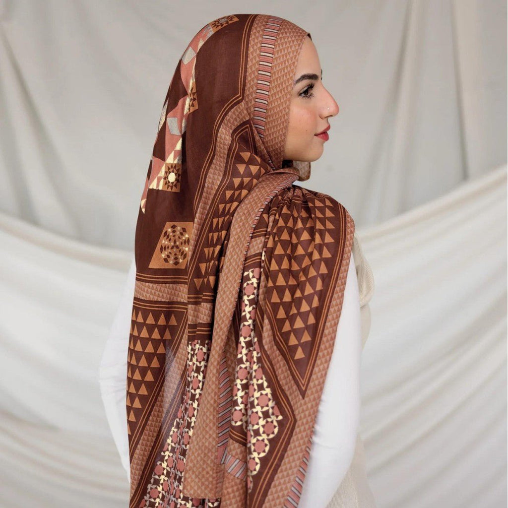 Poly-Cotton Printed Hijab Scarf (MH214)