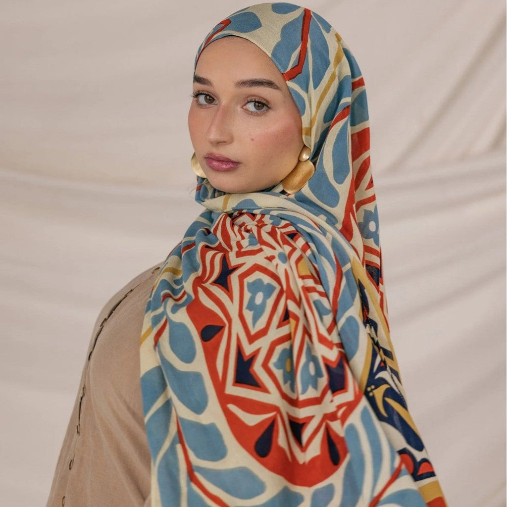 Poly-Cotton Printed Hijab Scarf (MH214)