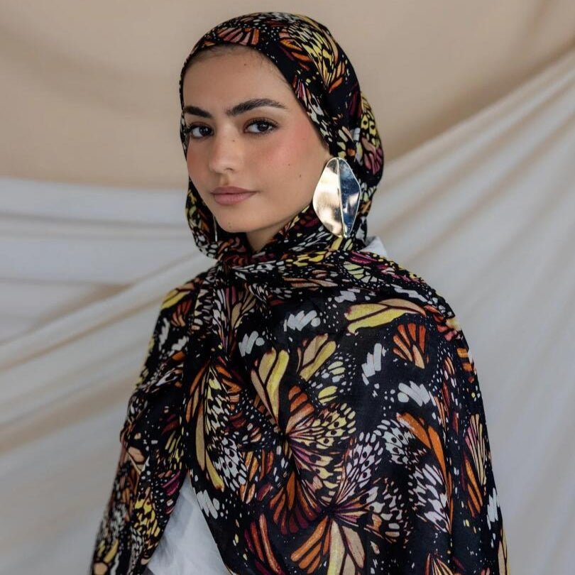 Printed Cotton Hijab Scarf | Soft Breathable Long Headscarf(MH201)