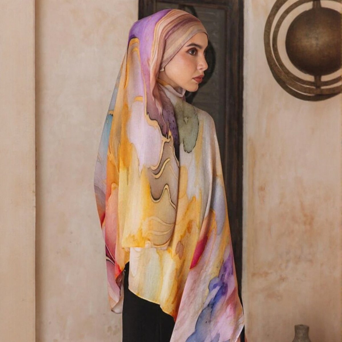 Printed Cotton Hijab Scarf | Soft Breathable Long Headscarf(MH201)