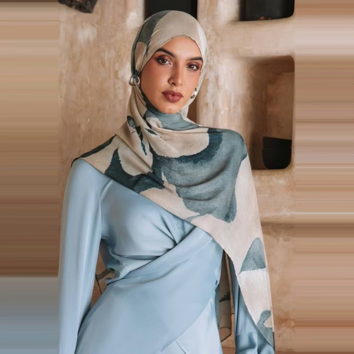 Printed Cotton Hijab Scarf | Soft Breathable Long Headscarf(MH201)