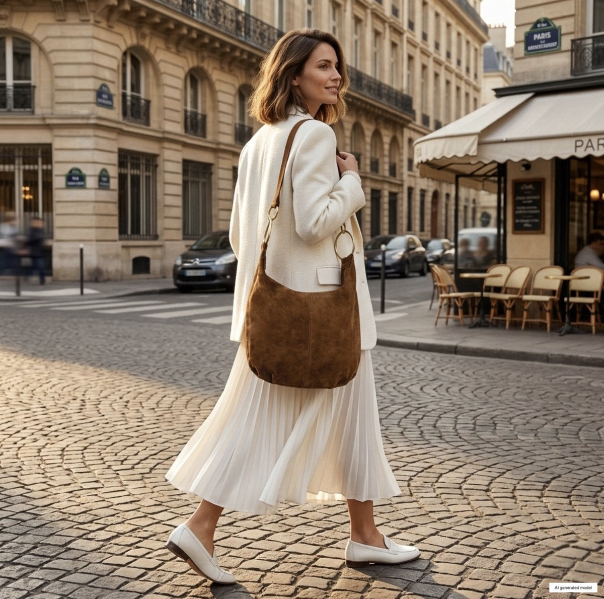 Italian Genuine Suede Hobo Bag | Belluno